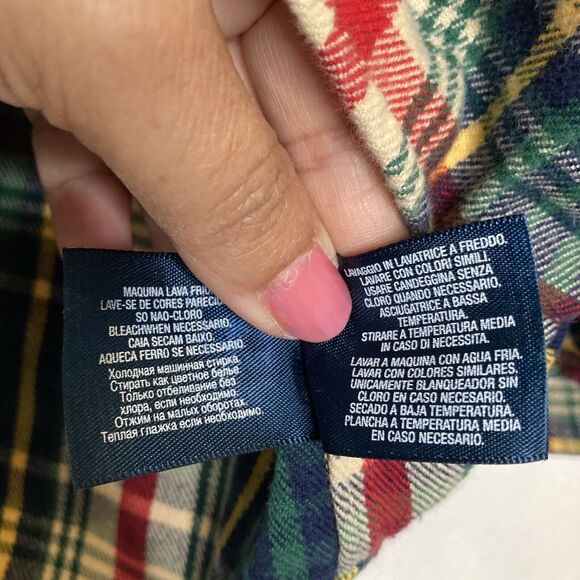 Polo Ralph Lauren Plaid Flannel Button Up Shirt Suede Elbow Patch Size 18 Months - Picture 9 of 11